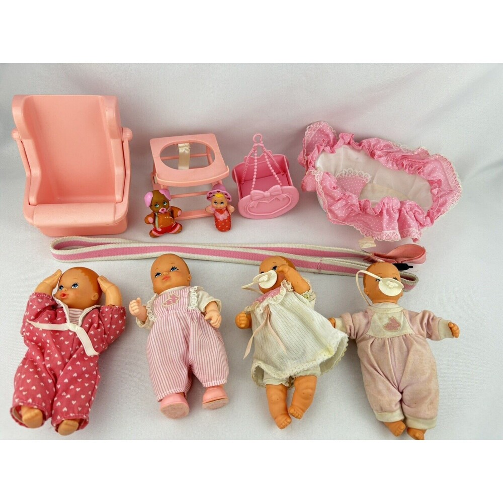 Vintage Lot Bouncin Babies Walkin Baby Dolls Furniture & Accessories Galoob 1988